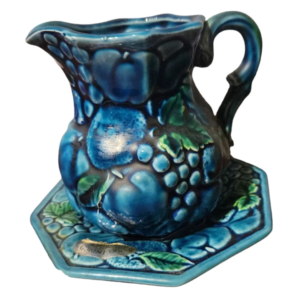 Vtg 60's Inarco Mood Indigo Small Pitcher/Octagon Plate E-5240A